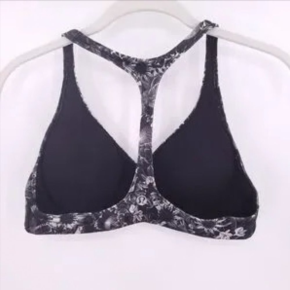 LULULEMON Arise Yoga Bra Flowabunga Floral Racerback Deep V Bralette 10 - Picture 4 of 4